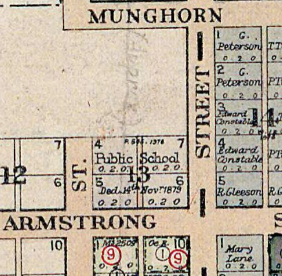 Wollar School site Section 13 Allotments 4, 5, 6 & 7 Village Wollar Parish Wollar County Phillip. Dedicated 14 November 1879.