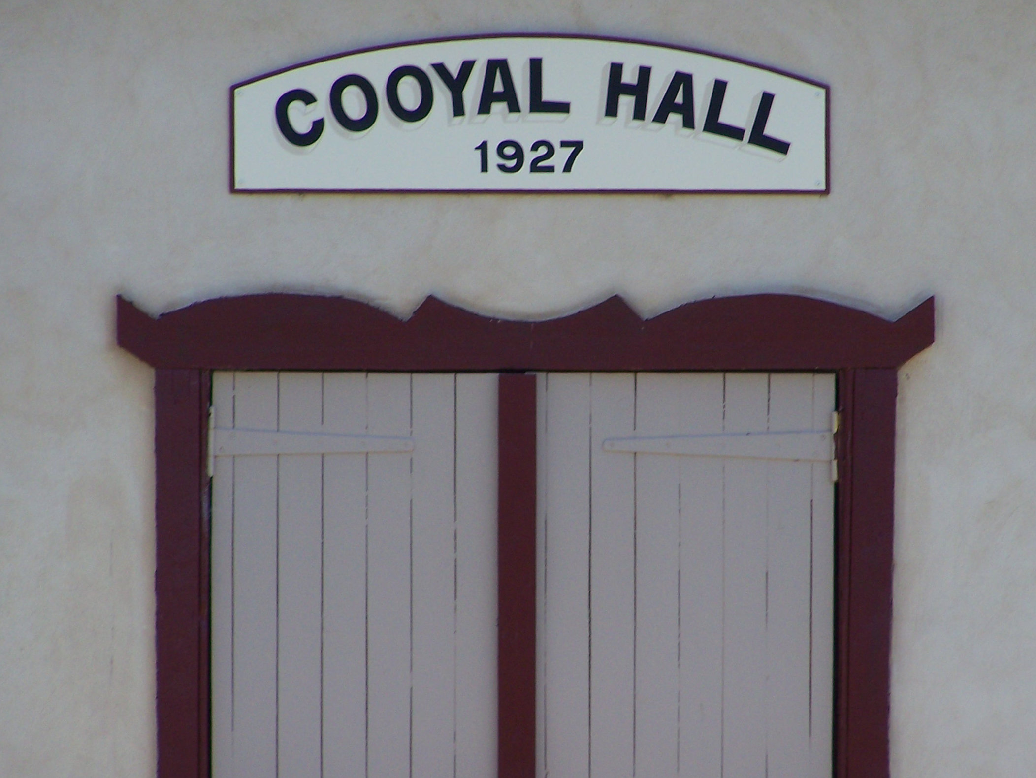 Cooyal Hall Sign