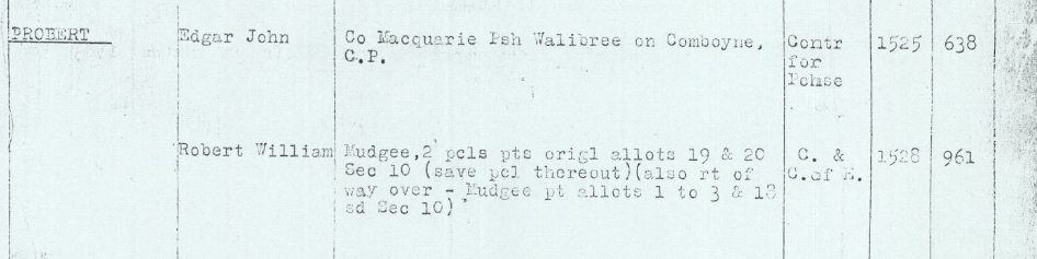 1929 Allotments 1 2 3  18 19 20 Section 10 Town Mudgee Robert William Probert