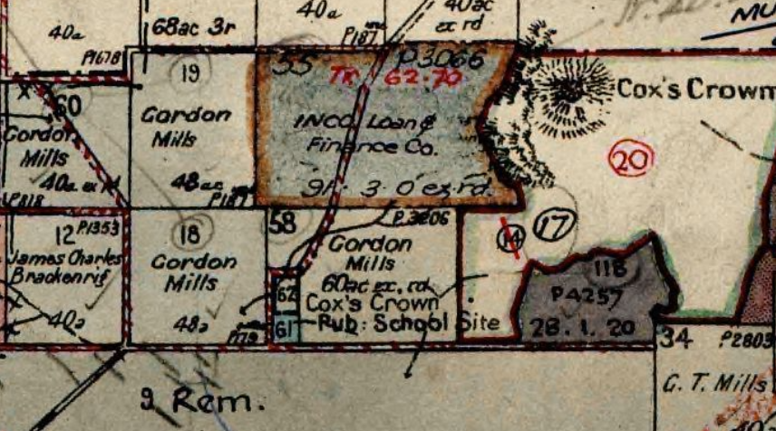 Coxs Crown School site Portion 61 Parish Dabee County Phillip