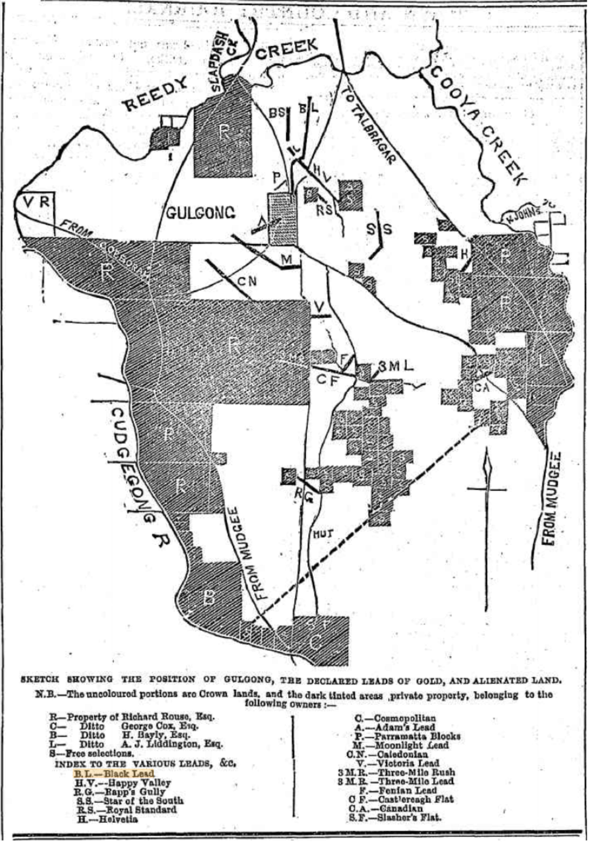 Map of Gulgong Gold Leads 1871 http://nla.gov.au/nla.news-article70470875