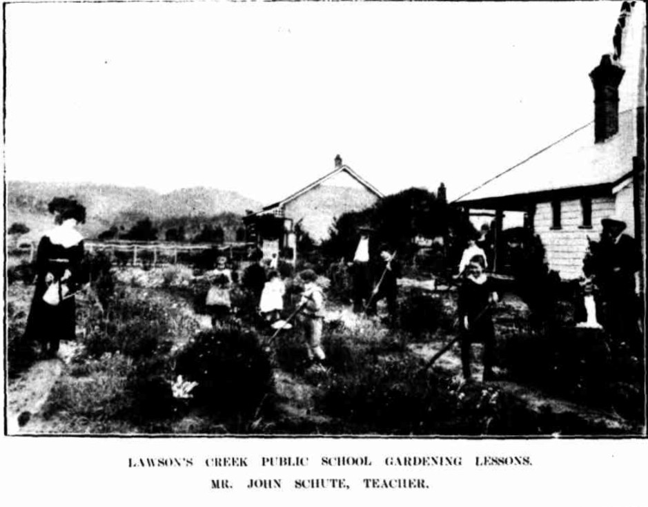 Lawson Creek Public School Gardening Lessons Mr John Schute Teacher 1907 http://nla.gov.au/nla.news-article165392961