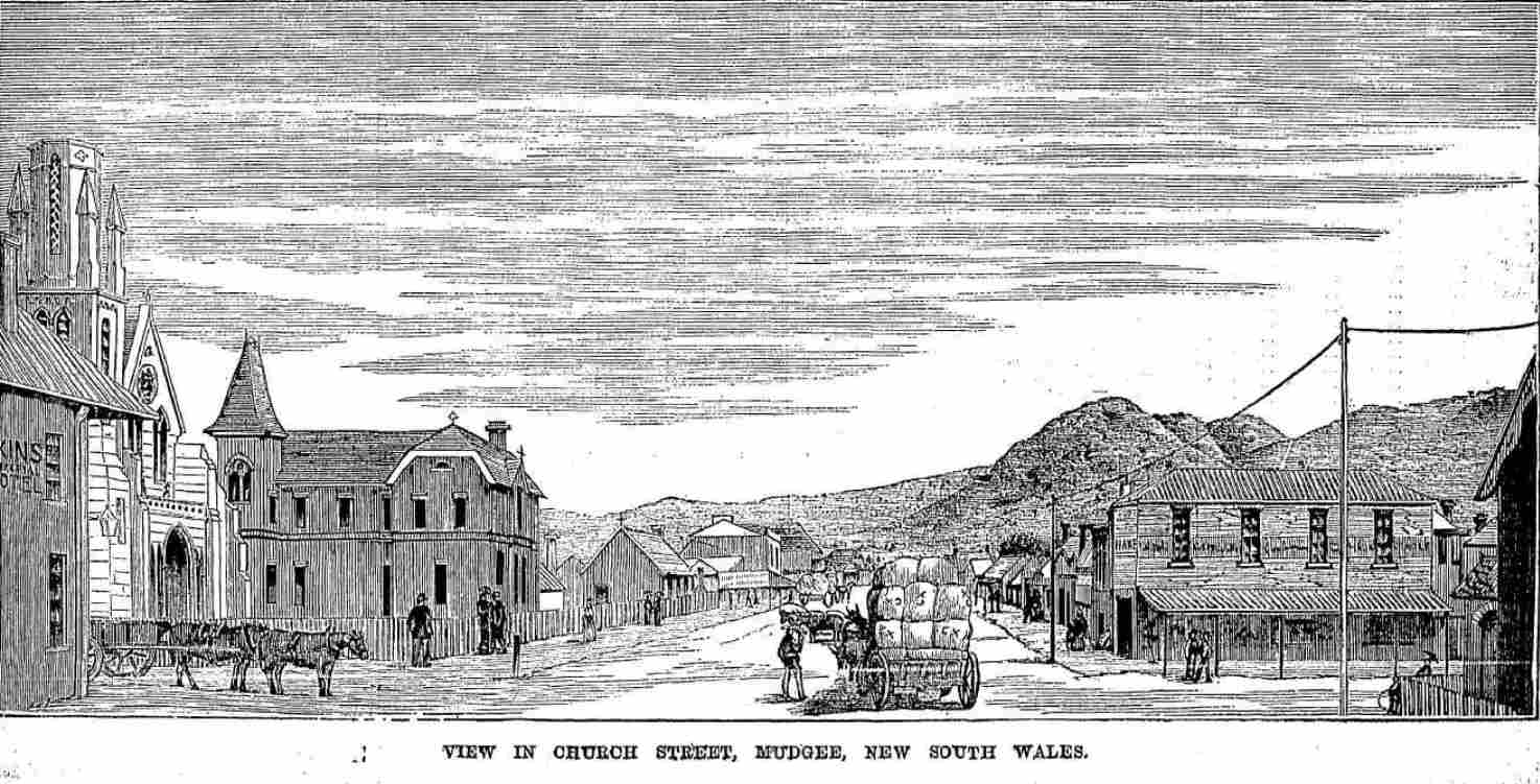 View in Church Street, Mudgee 1880