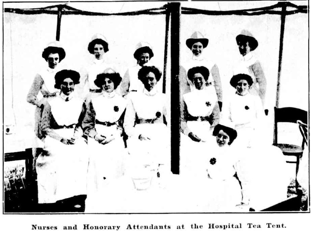 Nurses and Honorary Attendants at the Hospital Tea Tent Gulgong Show 1910 http://nla.gov.au/nla.news-article264079715