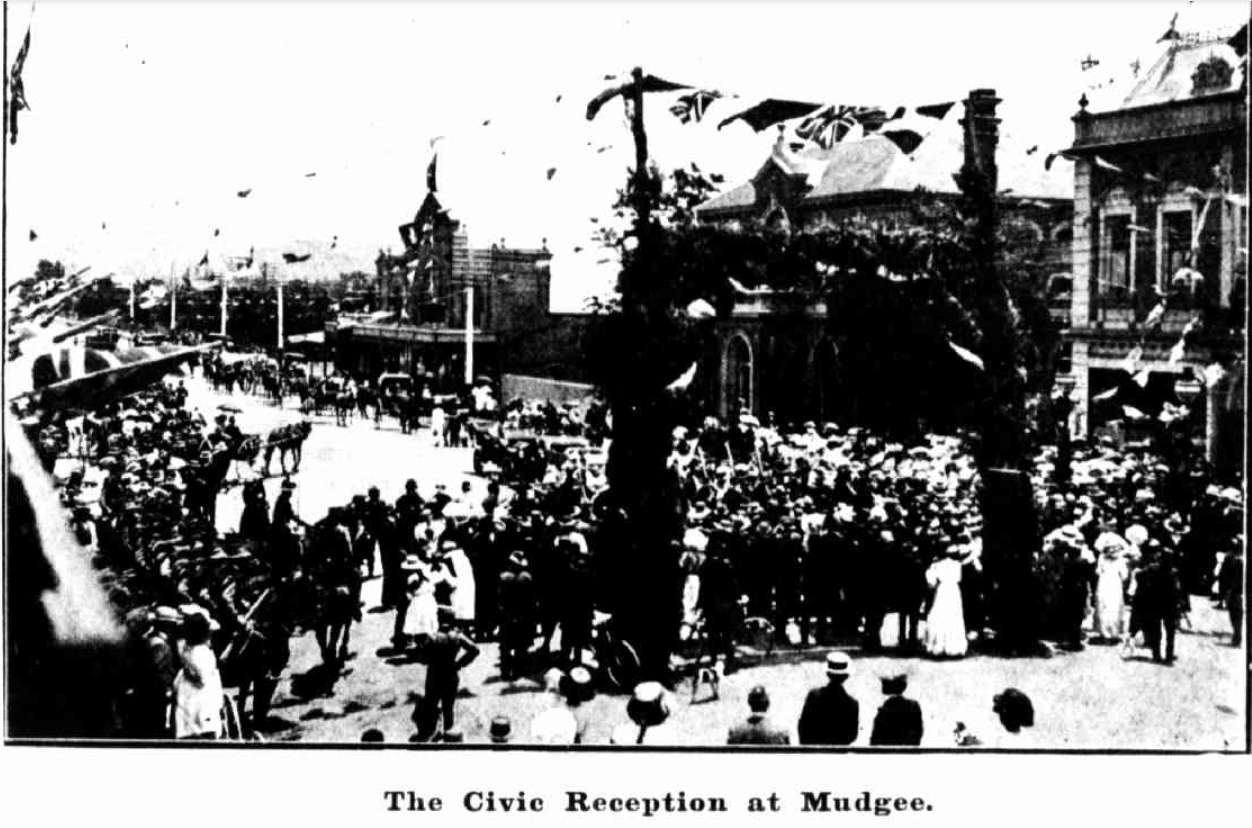 Civic Reception for Lord Chelmsford Visit Market Street Mudgee 1911