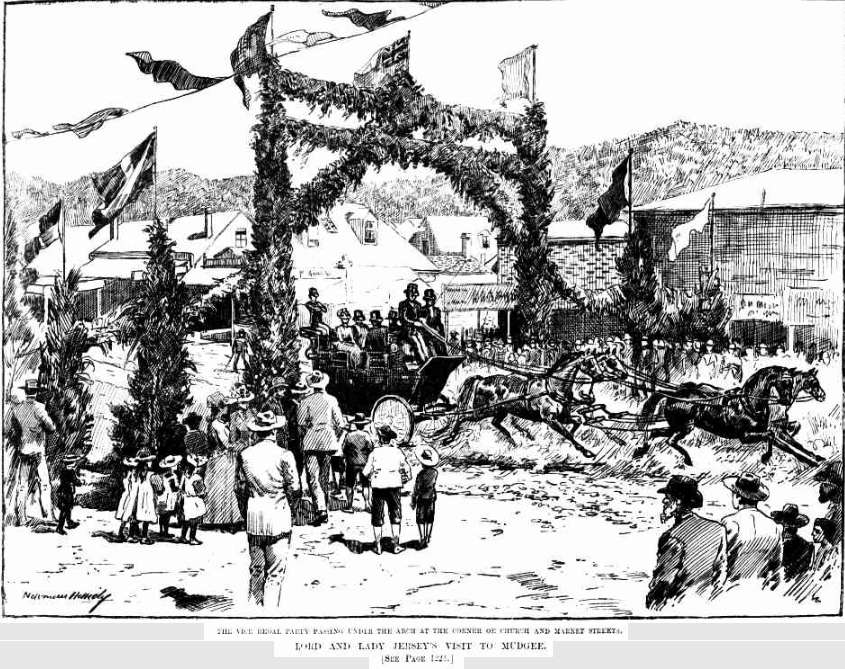 Lord and Lady Jersey Visit Mudgee Corner Church and Market Streets 1892