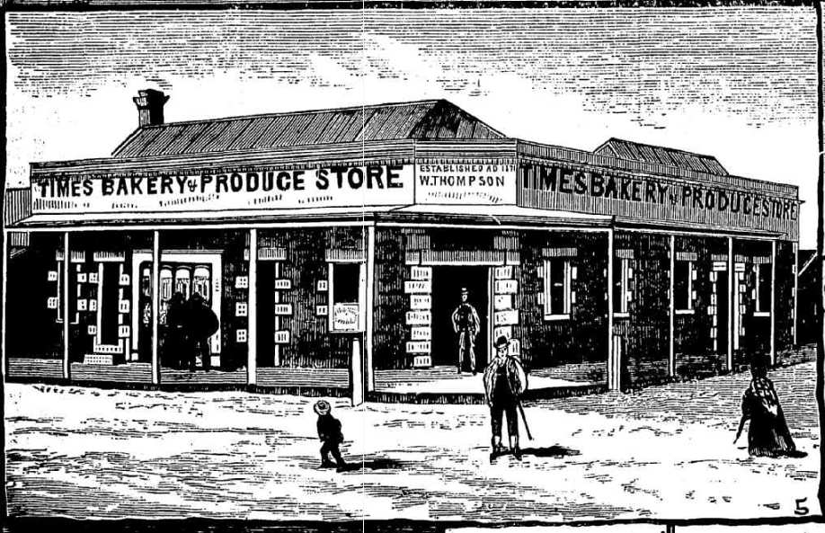 W Thompson's Times Bakery and Produce Store Gulgong 1884