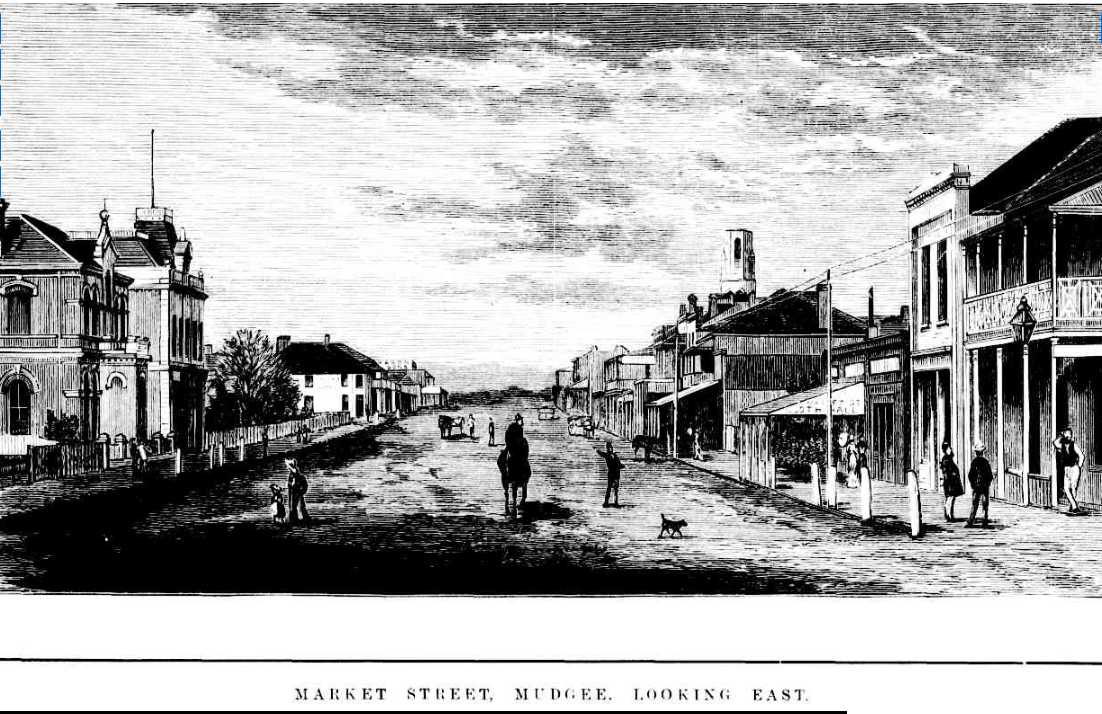 Market Street Mudgee Looking East 1882