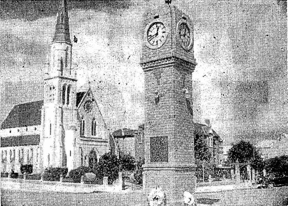 St Marys Catholic Church behind the Memorial Clock 1952