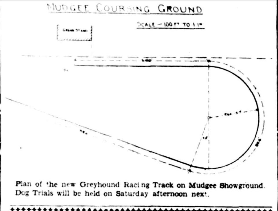 Plan for new coursing ground at Mudgee Showground 1933