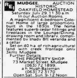 Oakfield sale advert 1989