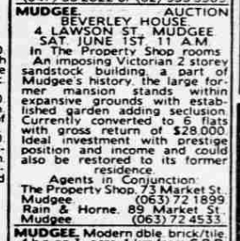 Beverley House auction advert 1991