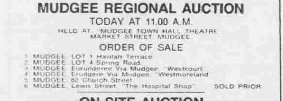 Mudgee Hospital Shop Sold 1992