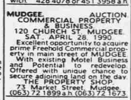 Central Mudgee auction 1990