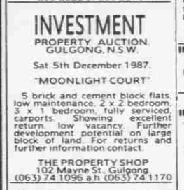 Moonlight Court auction notice 1967