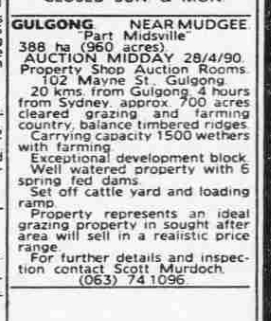 Part Midsvilel auction notice 1990