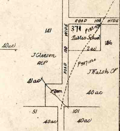 Map showing land selected for Cooyal School site. Portion 371, Parish Bayly, County Phillip.